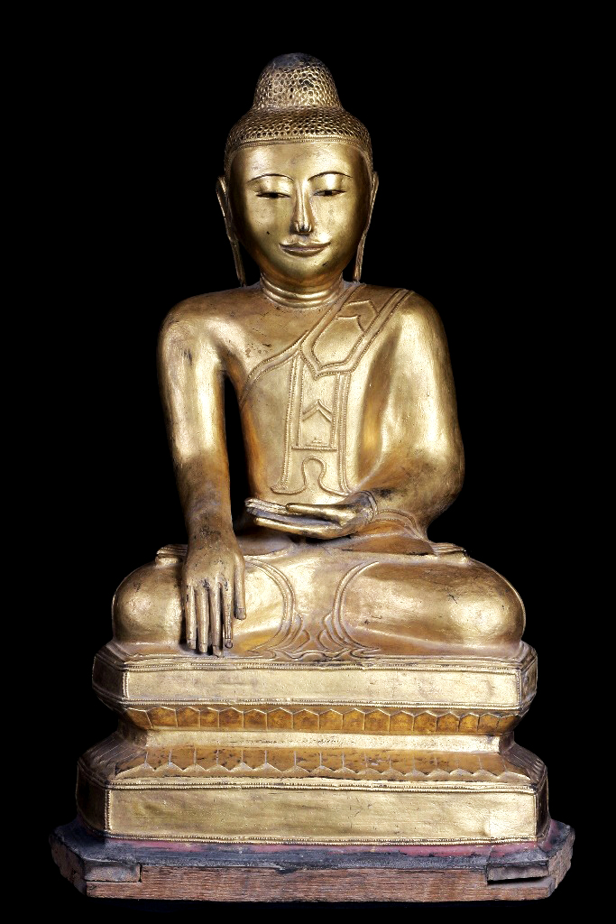 Extremely Rare Early 19C Lacque Mandalay Buddha #A042